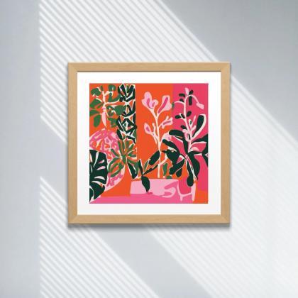 Tropical Vibrance Digital Art Print, Square Art..