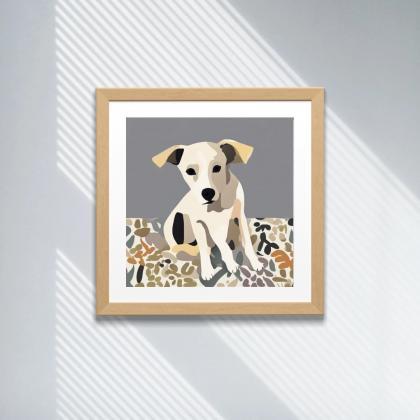 Puppy's Repose Abstract Art Print,..