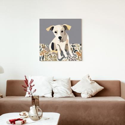 Puppy's Repose Abstract Art Print,..