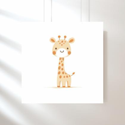Baby Giraffe Nursery Art Print, Kids Bedroom Wall..