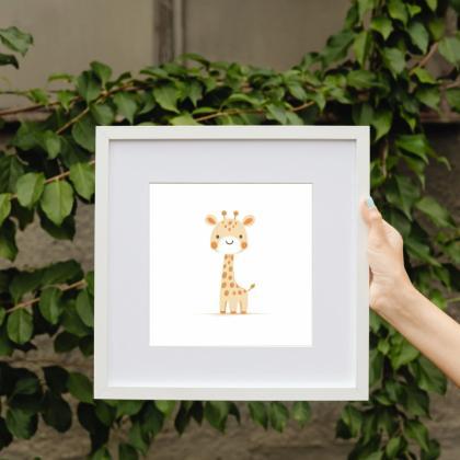 Baby Giraffe Nursery Art Print, Kids Bedroom Wall..
