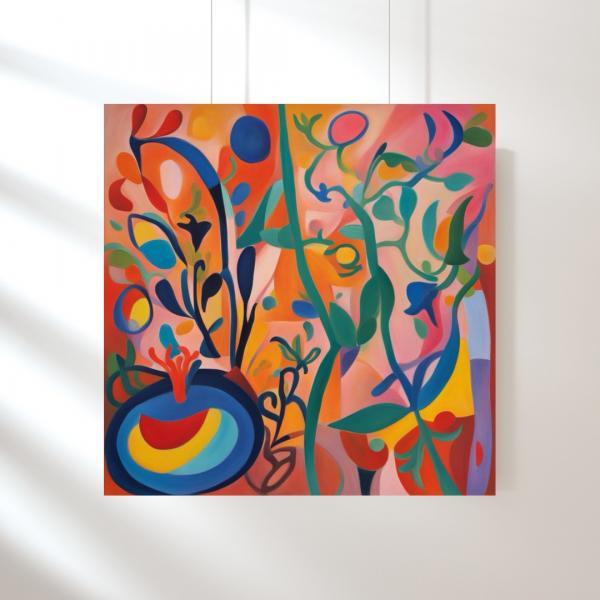 Harmony in Colors Digital Art Print, Bright Abstract Wall Art, Maximalist Art Print, Colourful Wall Decor