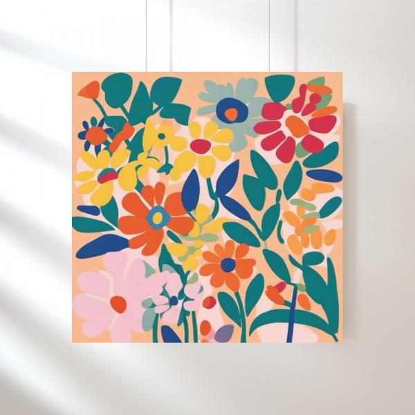 Summer's Melody Digital Art Print, Bright Abstract Wall Art, Maximalist Art Print, Colourful Home Decor