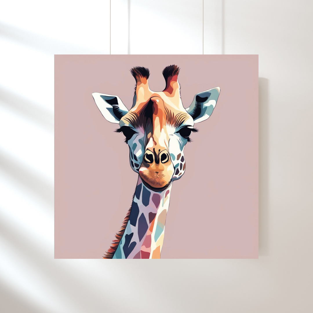 Colorful Giraffe Nursery Art Print, Kids Bedroom Wall Art, Nursery Kids ...